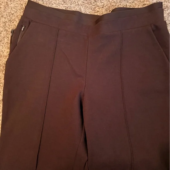 Athleta Venice Heathered Pintuck Chocolate Brown Pants - Picture 5 of 9